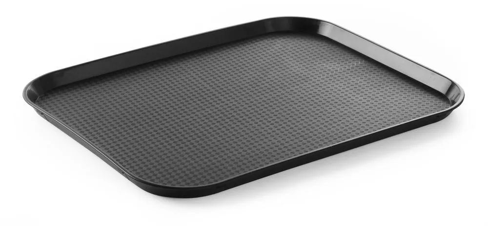 Nelikantne kiirtoitlustusplaat - Suur mudel 450 x 350 mm - Must