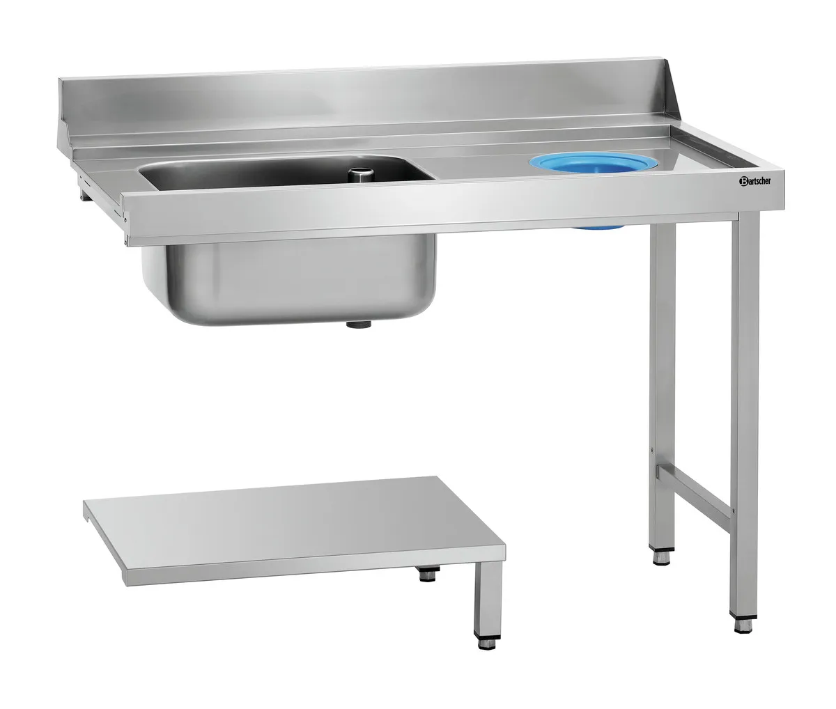Sorteerimislaud 1 prügikasti ja 1 tühja auguga - Parem - L 1200 x S 720 mm