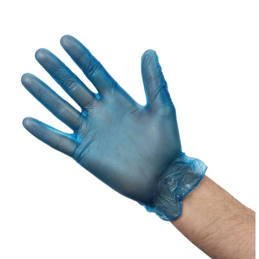 Vinüültoitlustuskinnaste pulbriga sinised suuruses M - 100 tk komplekt