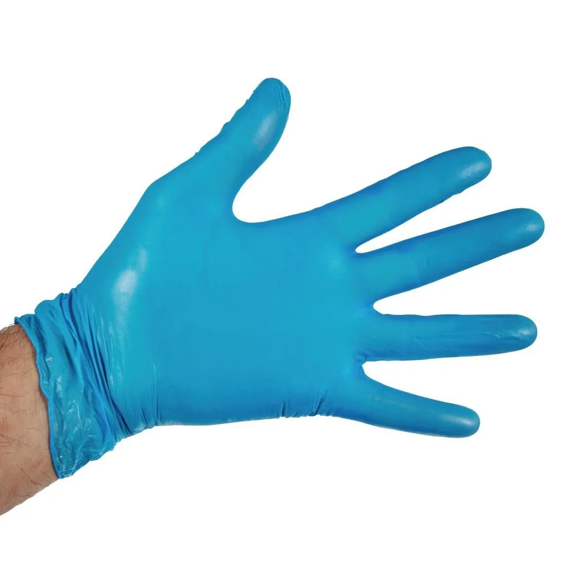 Vinüültoitlustuskinnaste pulbrita sinised suuruses XL - 100 tk komplekt