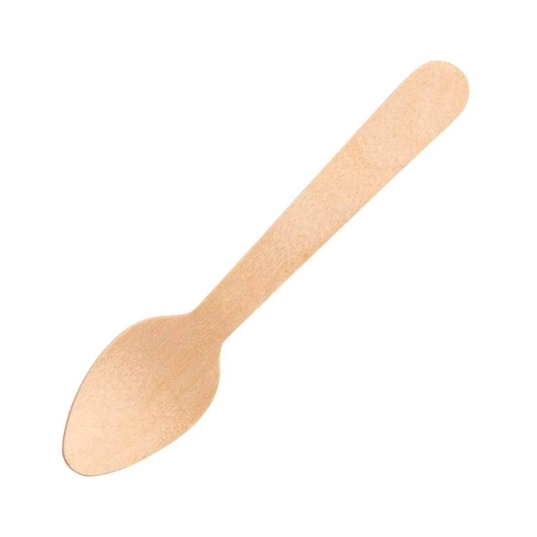 Väikesed puidust teelusikad 110 mm - 100 tükki komplektis
