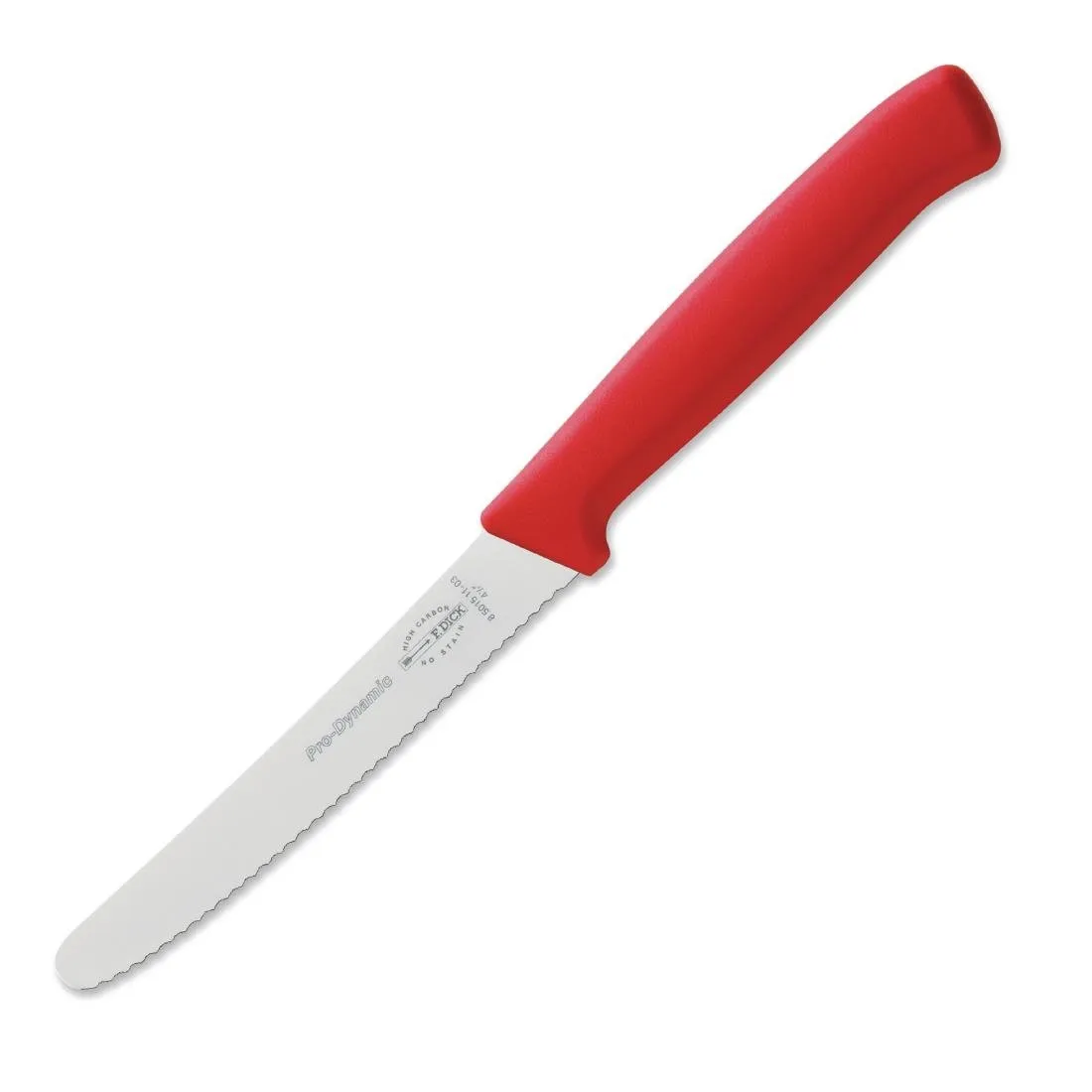 Universaalne sakilise teraga punane Pro Dynamic nuga - P 110mm