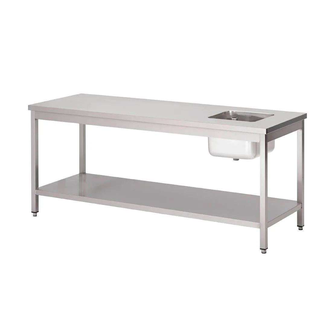 Peakokalaua roostevabast terasest alusriiuliga - L 1800 x S 700 mm