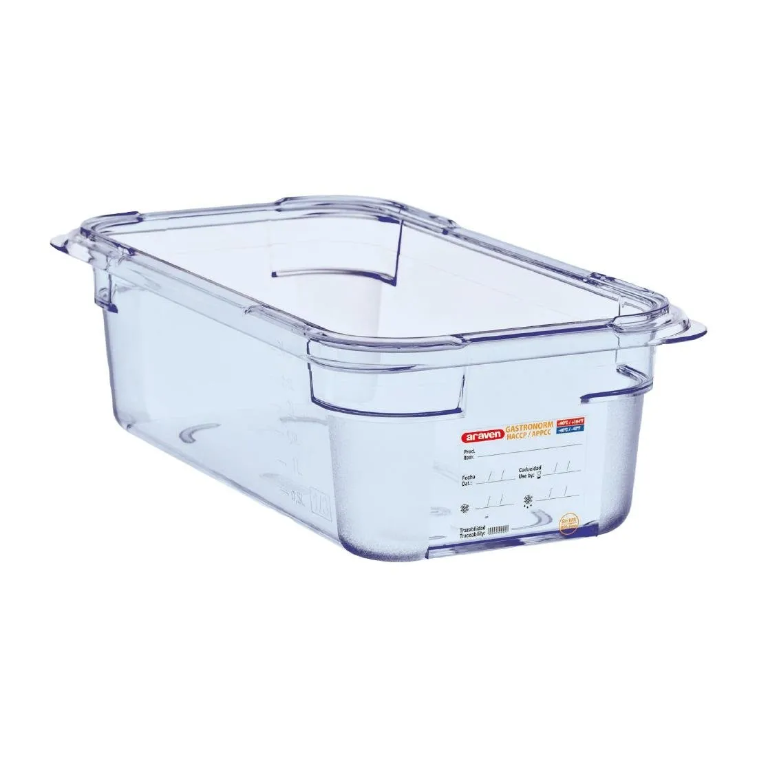 Sinine hermeetiline karp ABS - GN 1/3 100 mm