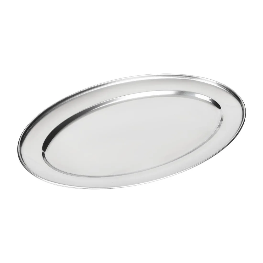 Ovaalne roostevabast terasest serveerimisalus - 450mm