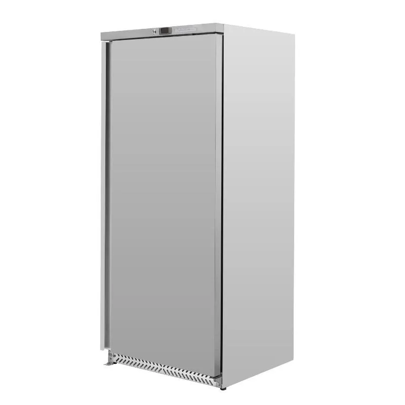 Positiivne külmkapp 590 L roostevaba teras 0/+8 °C, täisuks, staatiline jahutus, 4 taset, gaas R600a