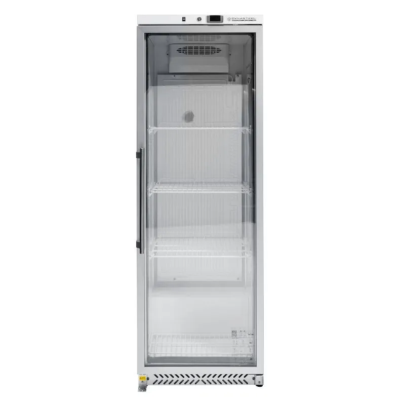 Klaasuksega positiivne külmkapp 380 L 0/+8°C, staatiline jahutus, 4 taset