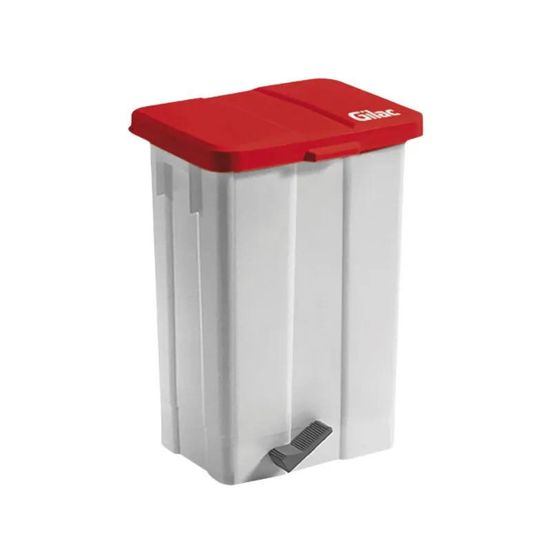 Pedaaliga prügikast punase kaanega - 50 L