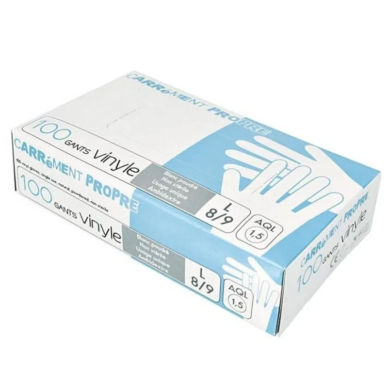 Vinüülkindad suurus L - 100 tk komplekt