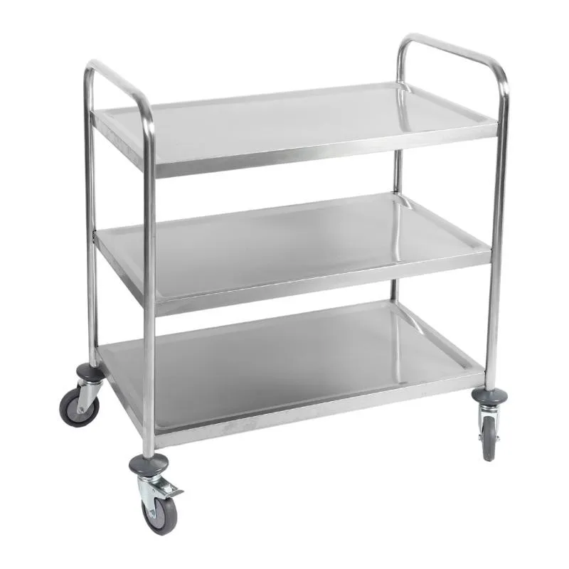 Roostevabast terasest teeninduskäru 3 servaga riiulit 860x540x950 mm, kandevõime 100 kg, rattad