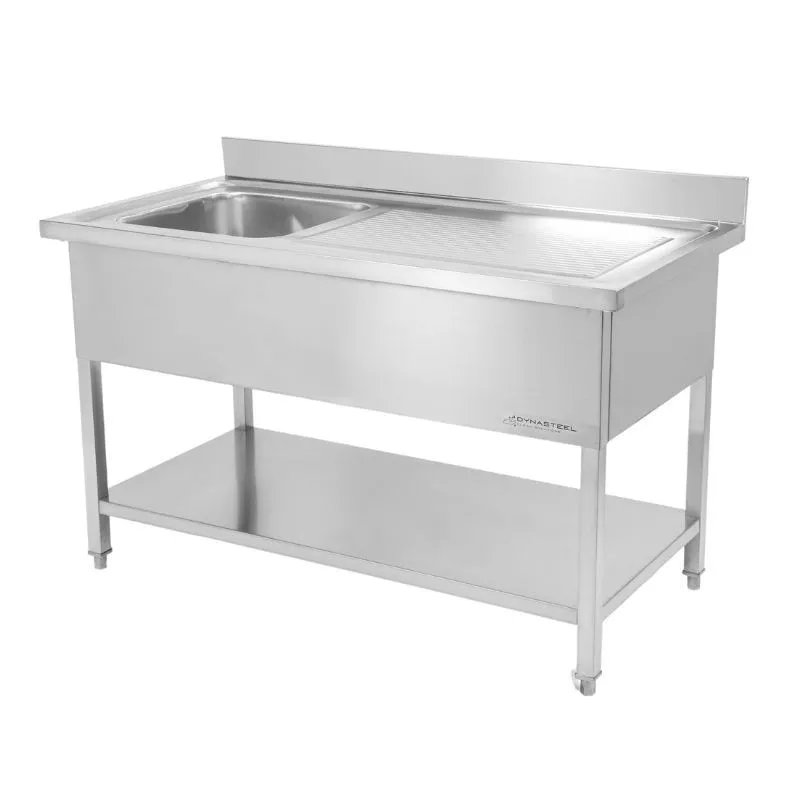 Ühe paagiga valamu koos tagaseina ja riuliga – L 1400 x P 700 mm