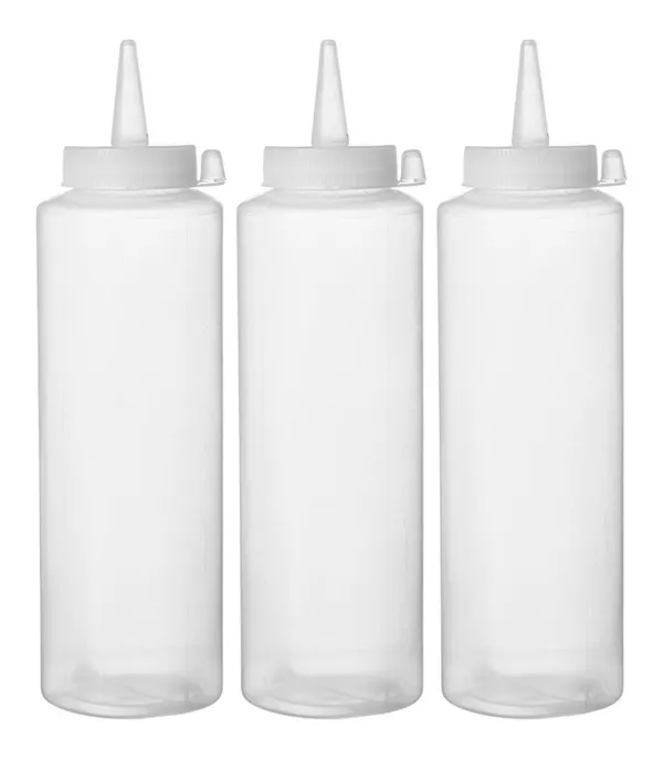 Läbipaistev doseerimispudel - 0,35 L - 3 tk komplekt