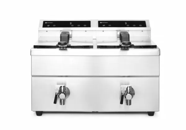 Induktsiooniga fritüür äravoolukraaniga - 2 x 8 L