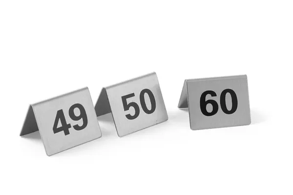 12 nummerdatud lauajalga komplektis vahemikus 49 kuni 60