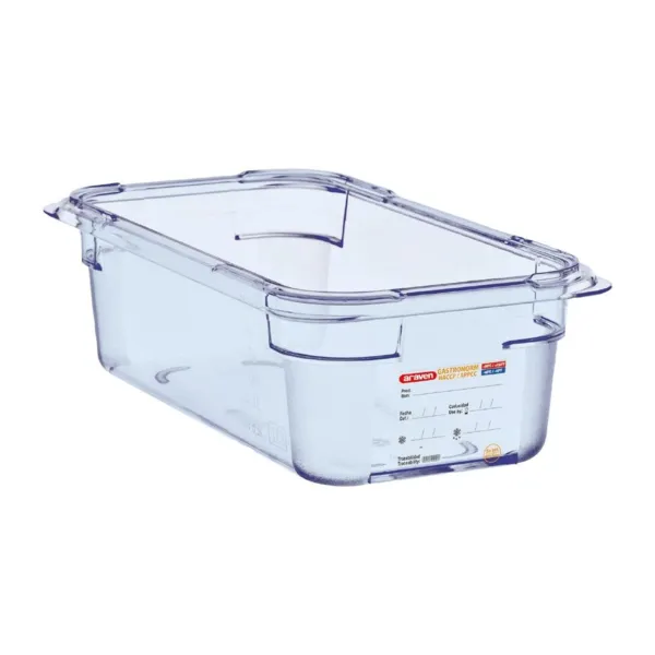 Sinine hermeetiline karp ABS - GN 1/3 100 mm