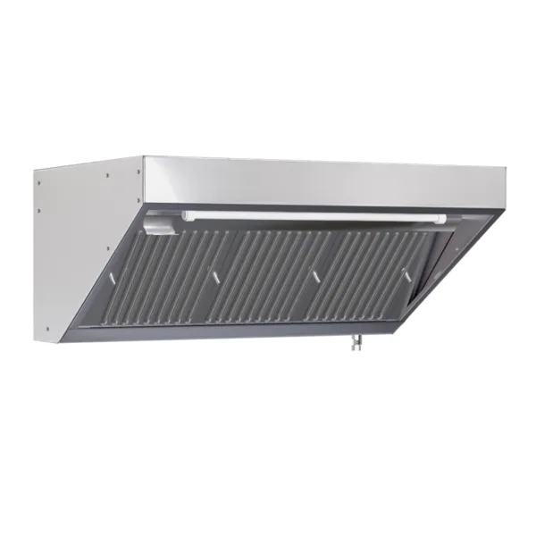 Õhupuhasti Snack Roostevaba Teras AISI 304 1600x700 mm 1350 m³/h, LED-valgustus, Mootorita, Filtrid Kaasas, Professionaalsele Köögile