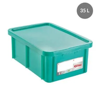 HACCP ristkülikukujuline konteiner kaanega - 35 L - Roheline