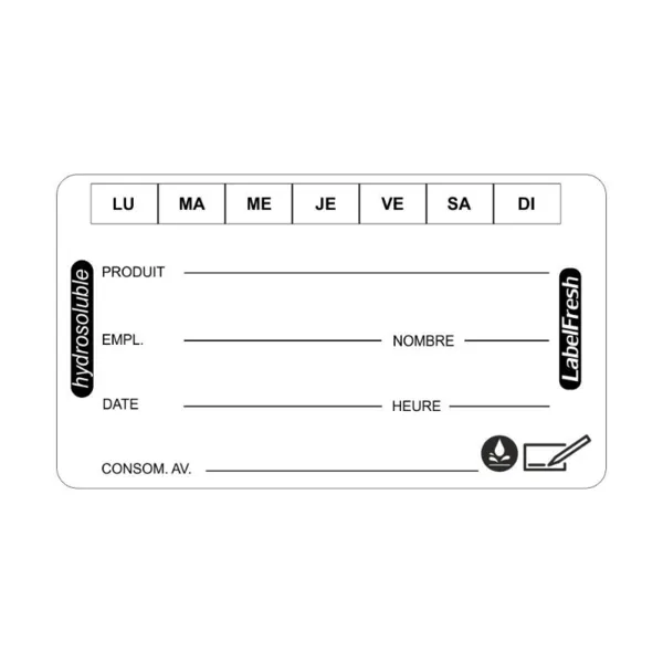 Jälitamise sildid - LabelFresh lahustuvad - 70 x 40 mm - 250 tk komplekt